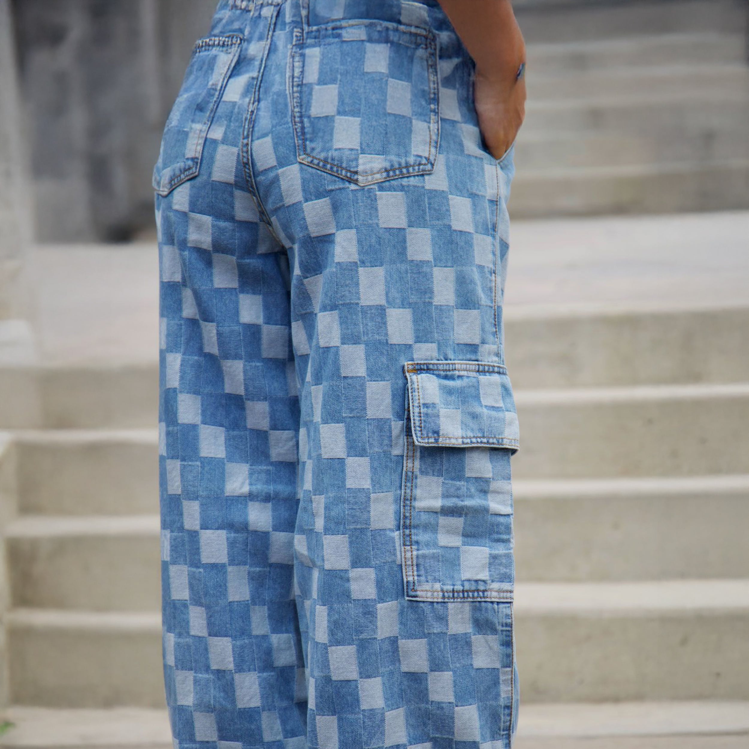 Pant cargo cuadros